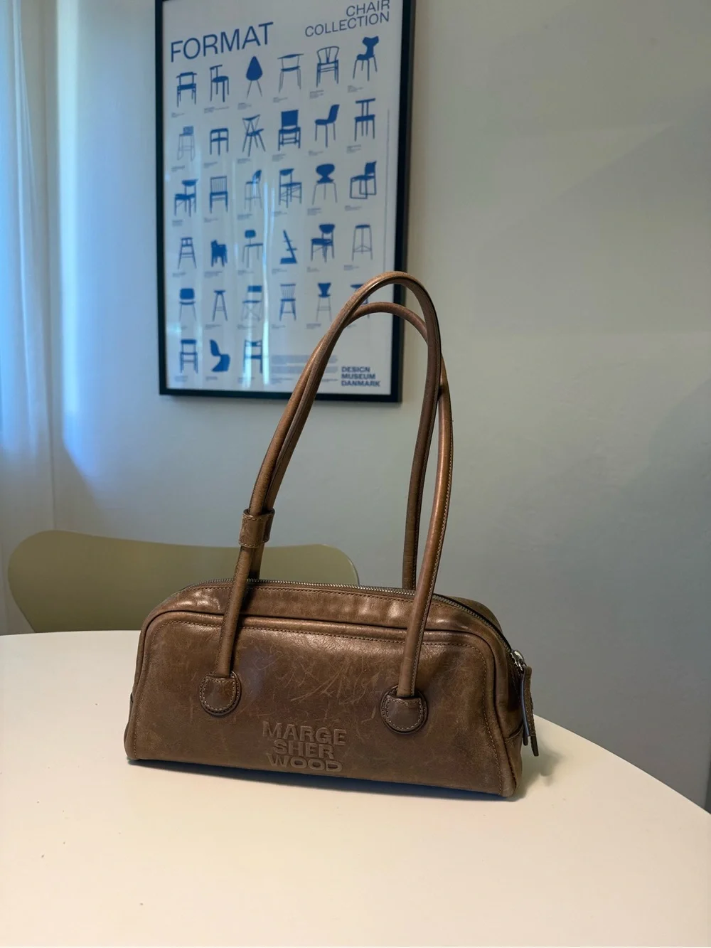 Marge Sherwood Brown Leather Shoulder Handbag